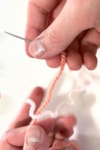 preparing to use needle in this russian join