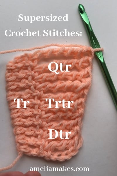 How to Crochet Really TALL Stitches - Amelia Makes