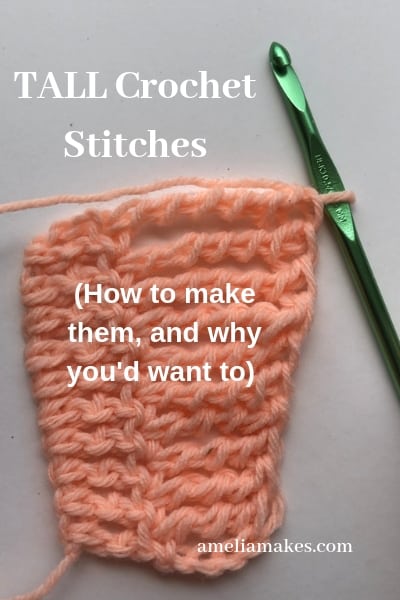 Tall Crochet stitches Pinterest graphic