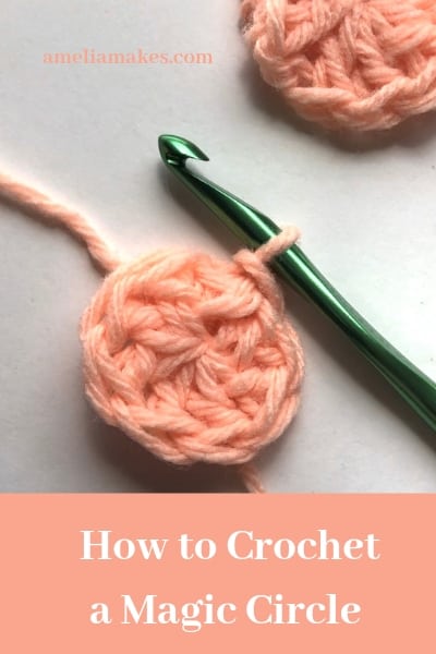 How to crochet a magic circle pin image