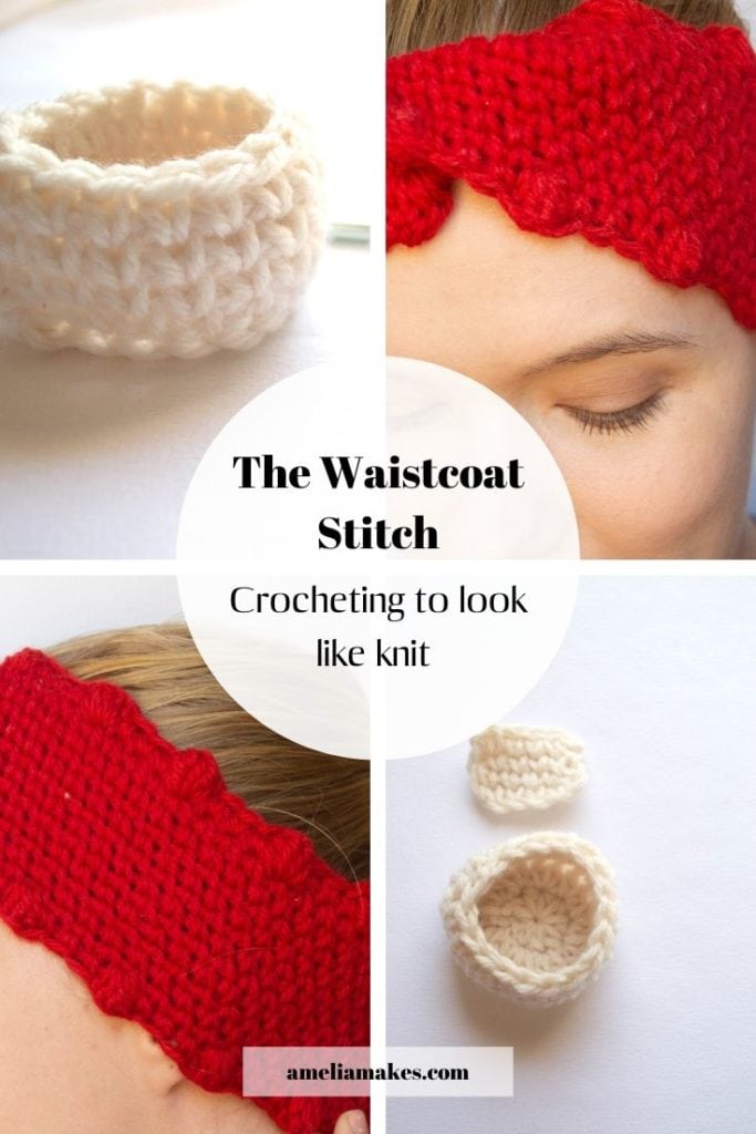 how to crochet the waistcoat stitch pin image