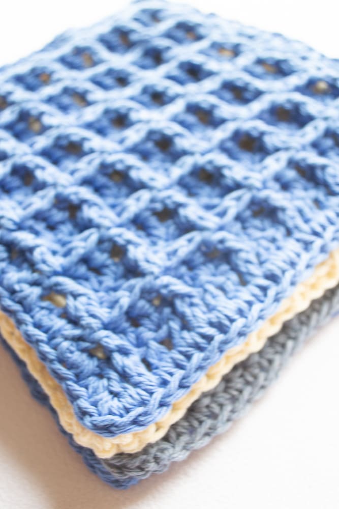 crochet waffle stitch washcloths