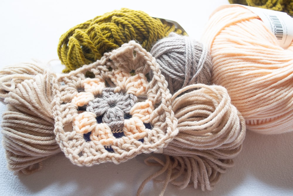 granny square layout with yarn combination