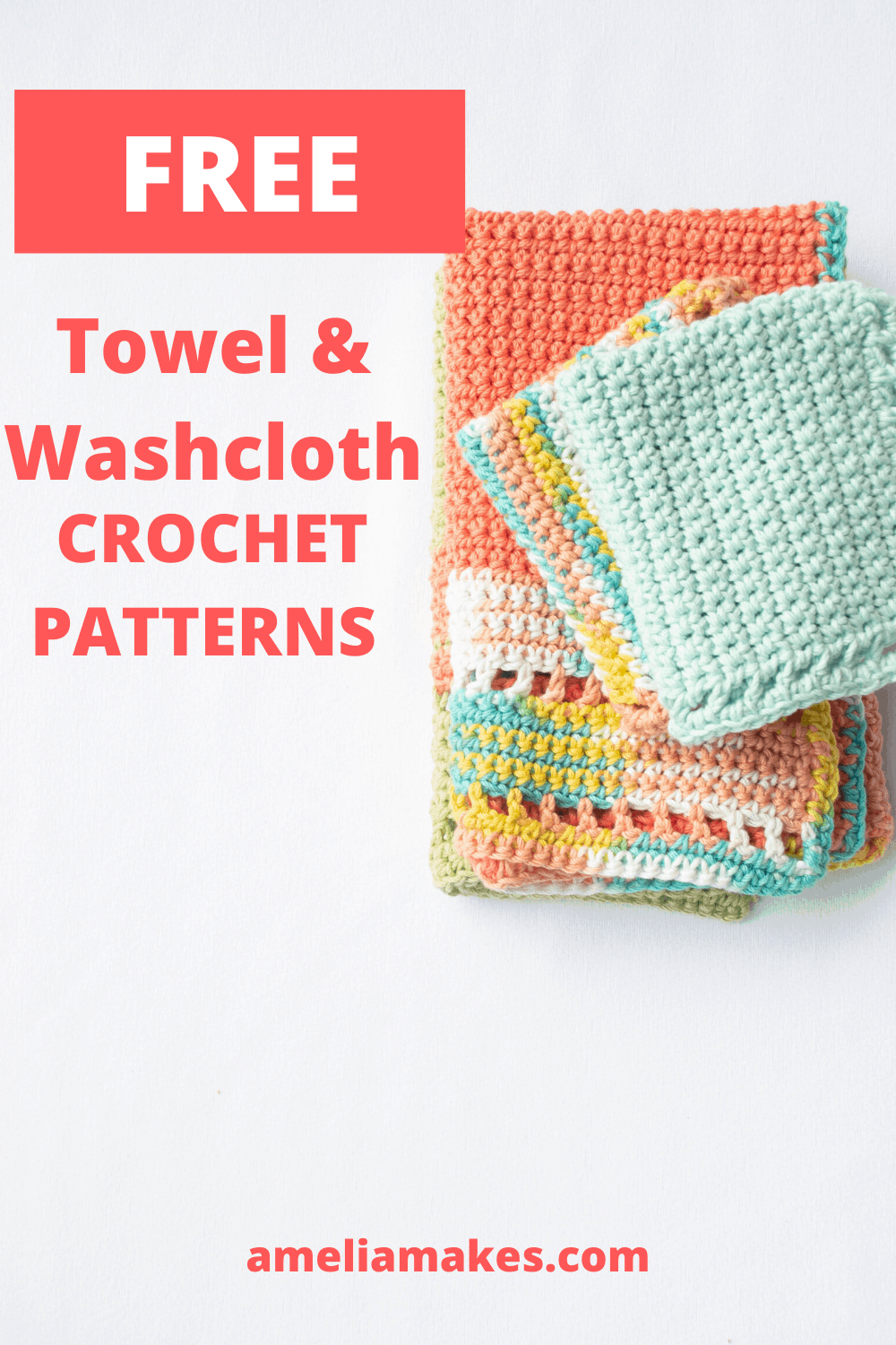 Crochet a Colorful Washcloth - Simple and Quick Pattern - Amelia Makes