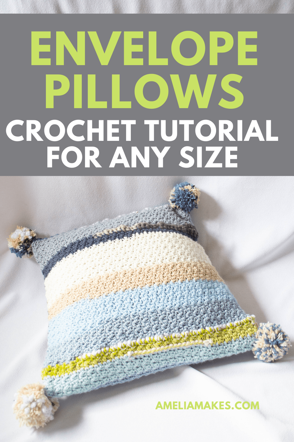 How to Crochet an Envelope Style Pillow Cover Free Pattern Amelia Makes