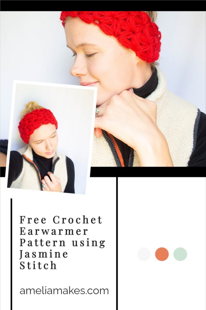 Jasmine Stitch Crochet Earwarmer-Free Pattern - Amelia Makes