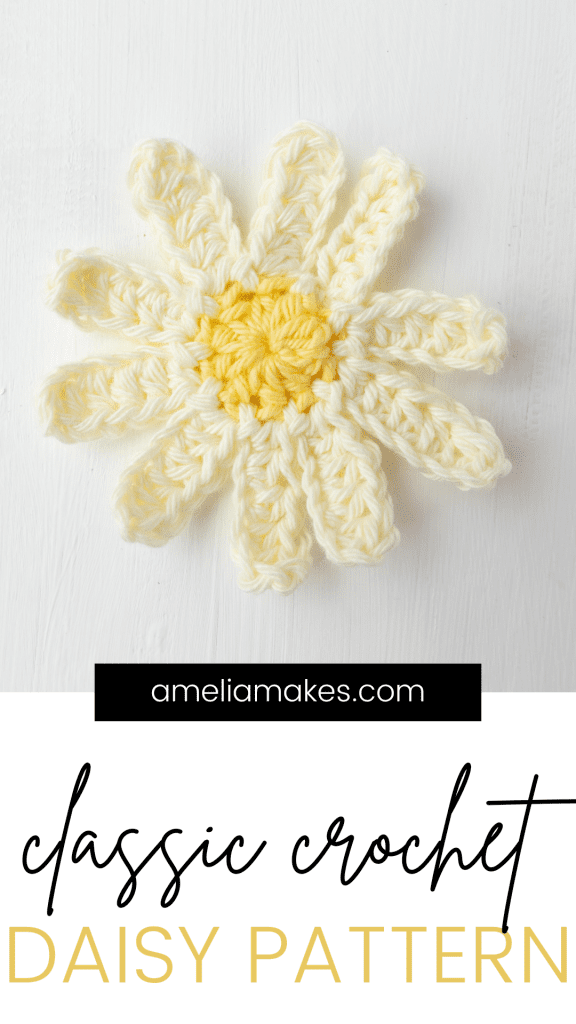 2-Round Free Crochet Daisy Pattern - Amelia Makes