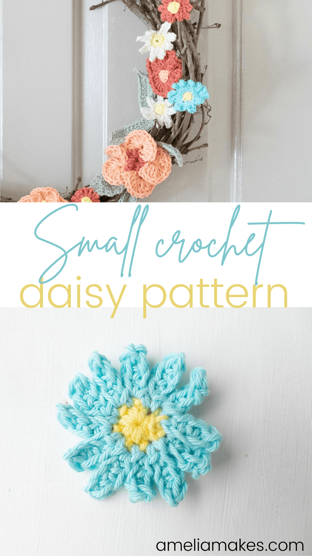 Crochet Daisy Pinterest Image