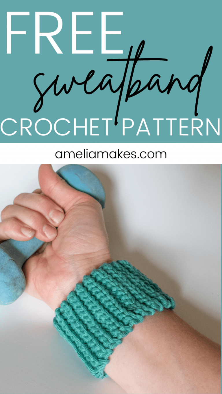 1 Hour Crochet Sweatband - Free Pattern + Video Tutorial - Amelia Makes