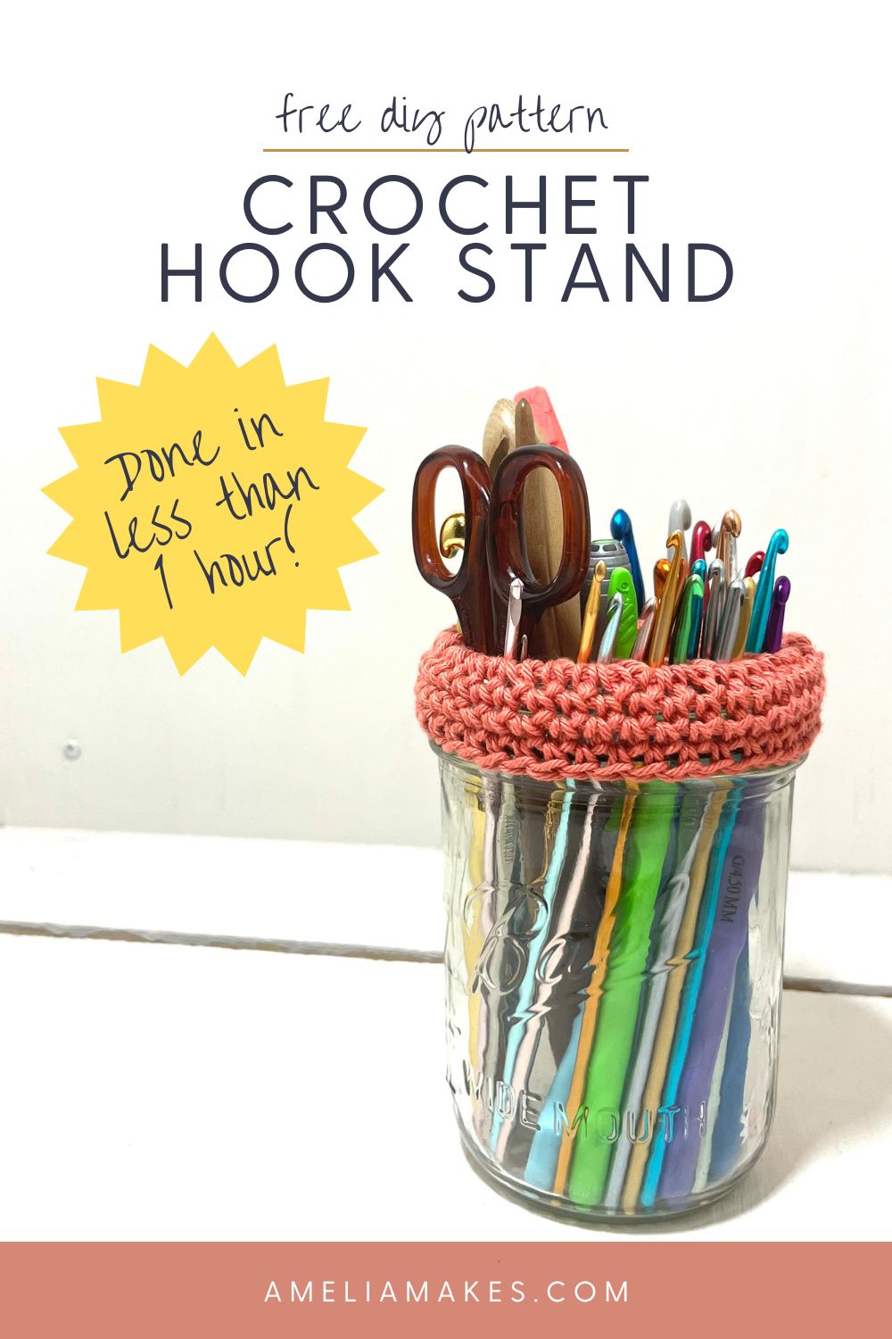 Crochet your own Hook OrganizerFree Pattern and Video Amelia Makes