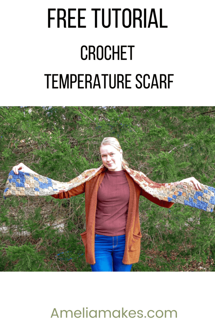 A pinterest image showing this temperature blanket alternative