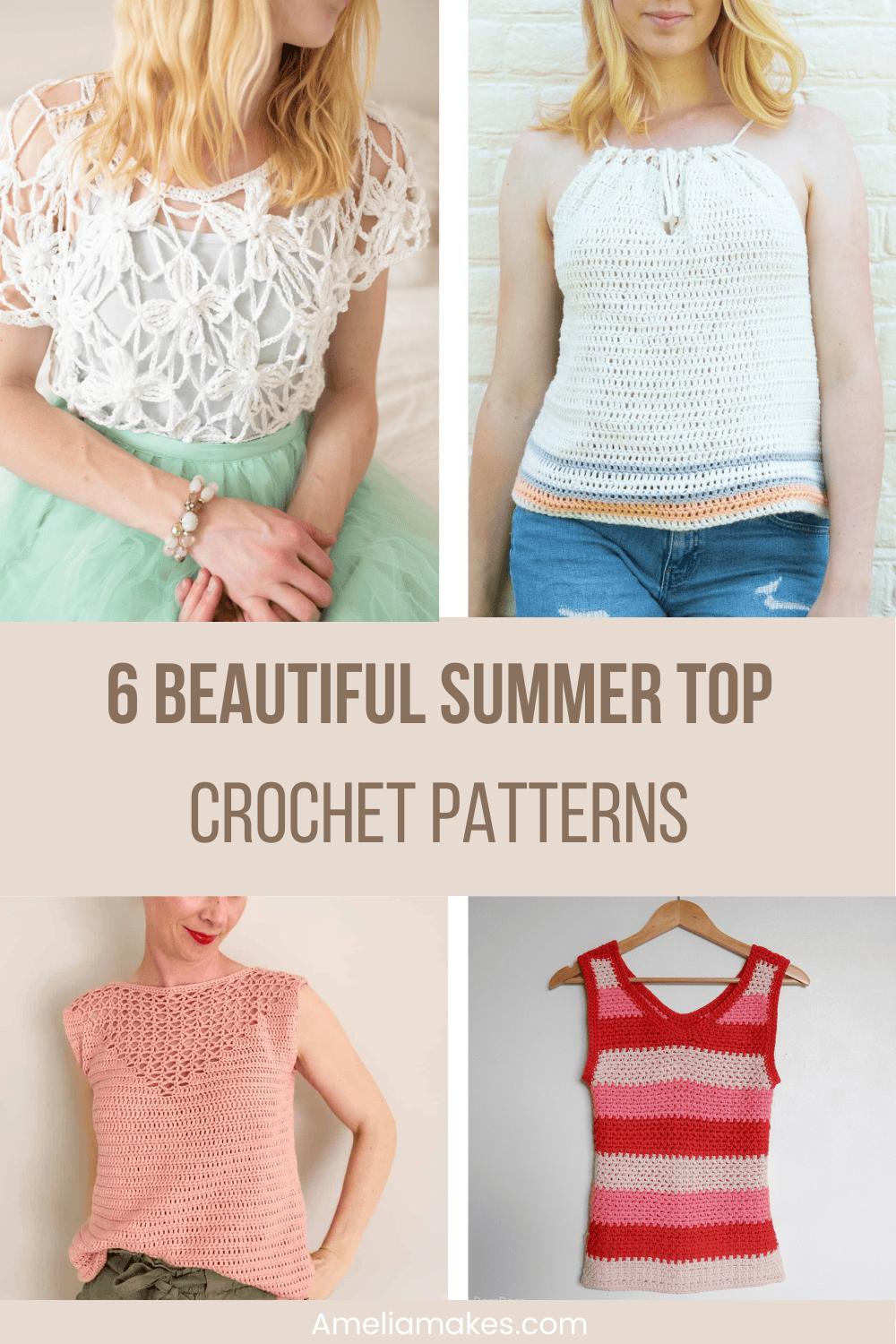 6 beautiful crochet summer top patterns
