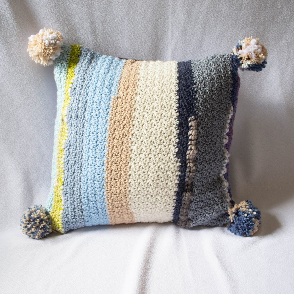 Crochet cushion cover with buttons hotsell