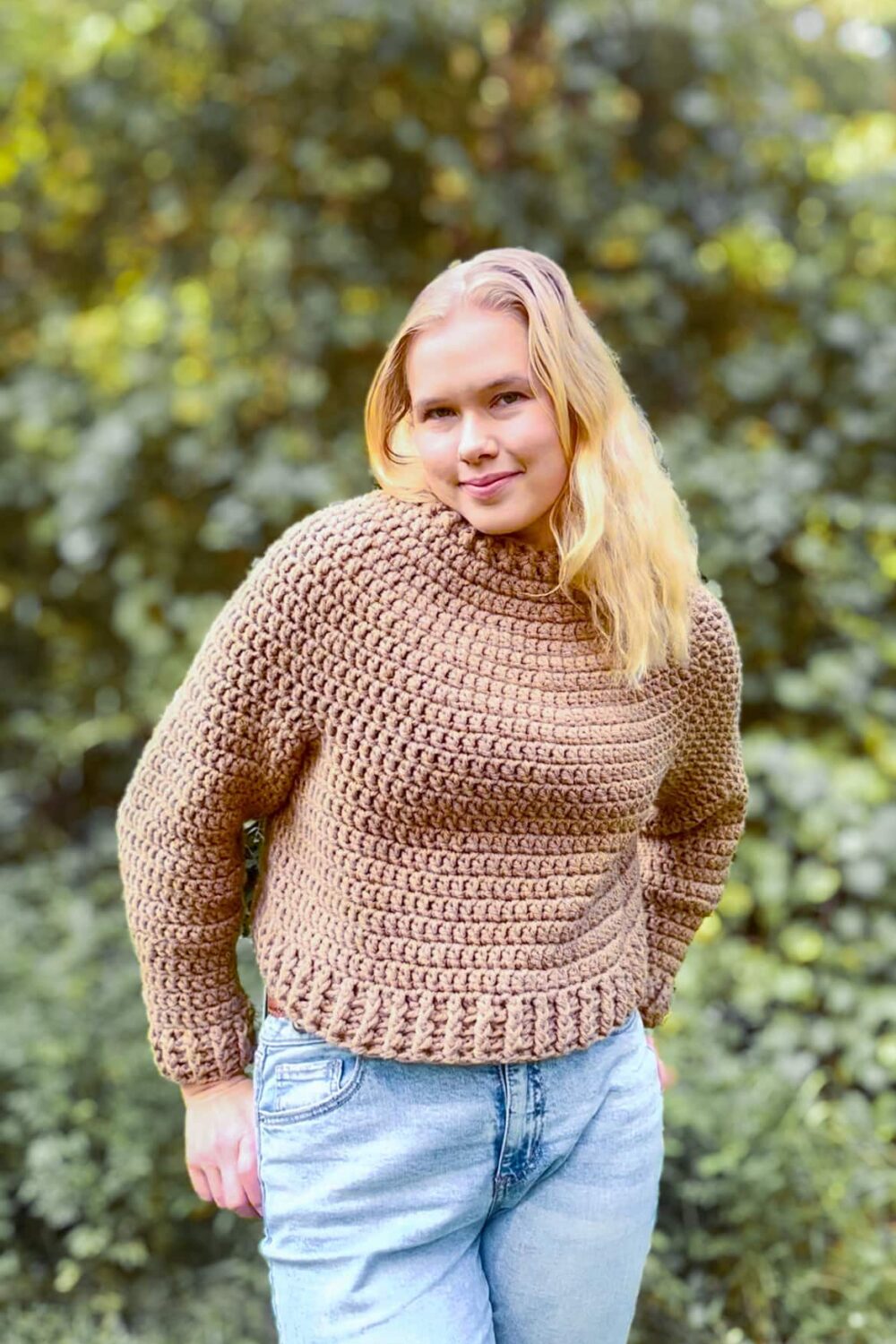 Gingerbread sweater close up