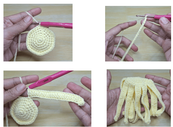 crochet the hair of the dol