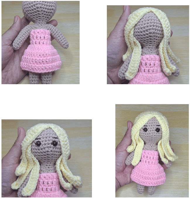 Sewing all the pieces together of the doll