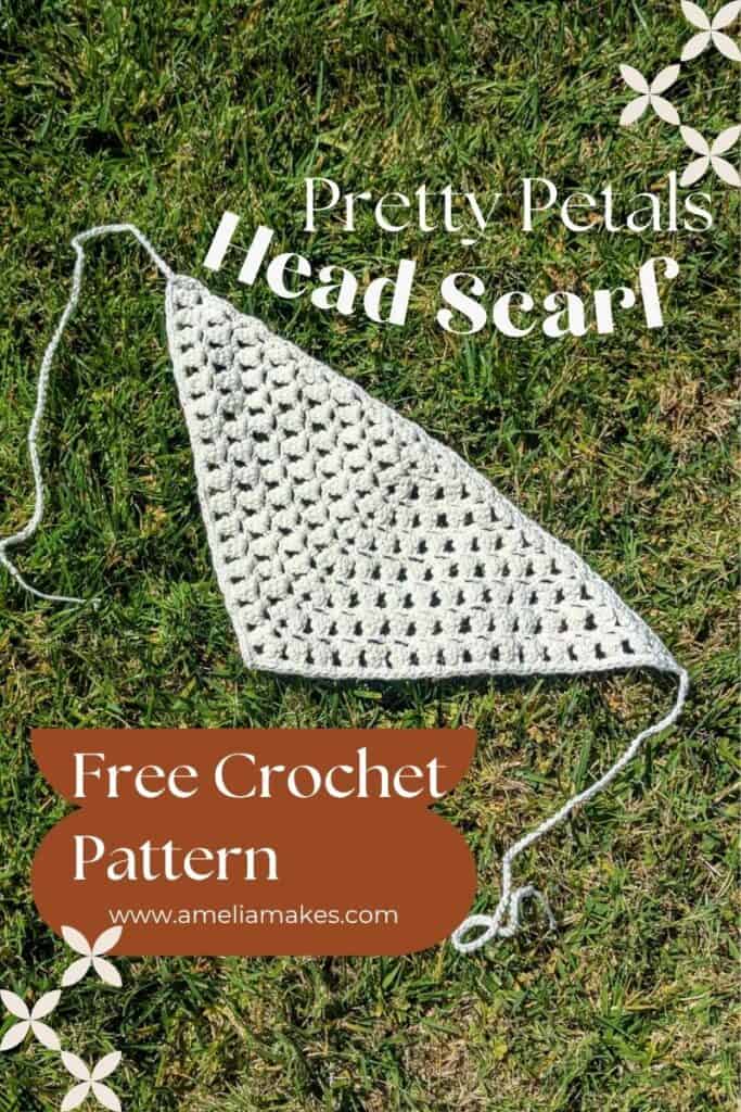 Pretty Petals head scarf free crochet pattern